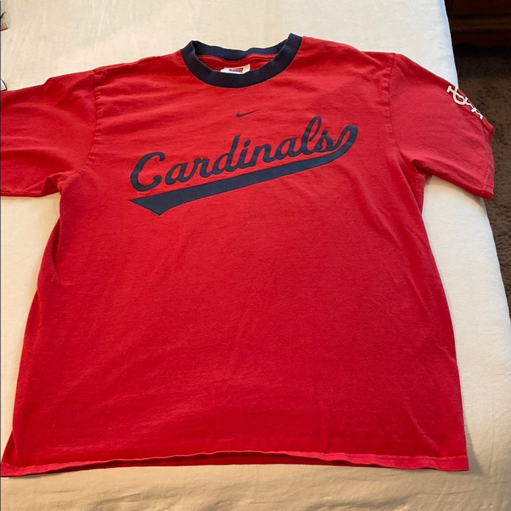Nike Red Short Sleeve Tee Vibrant Design